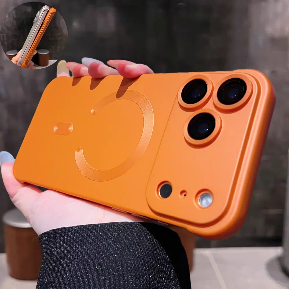 

Чехол без границы для iPhone 17 Pro Max, магнитный чехол с беспроводной зарядкой для iPhone 16 Pro Max 15 14 Pro 13 12 11 Ультратонкий матовый чехол