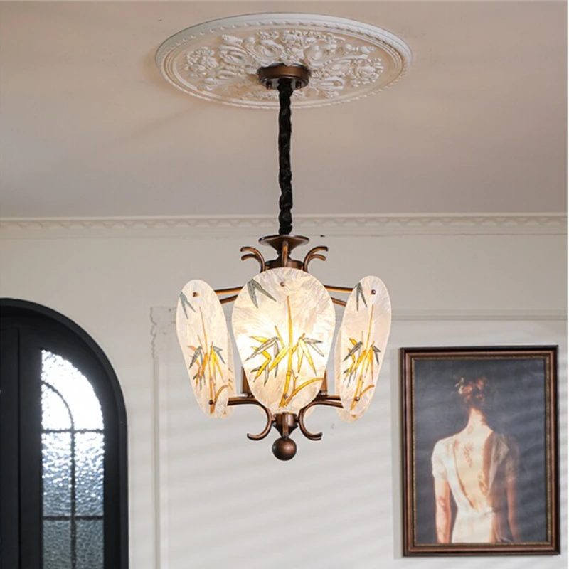 Retro Enamel Colored Pendant Lights Song Dynasty Aesthetic Lamps New Chinese Style Cafe Restaurant Antique Style LED Chandeliers