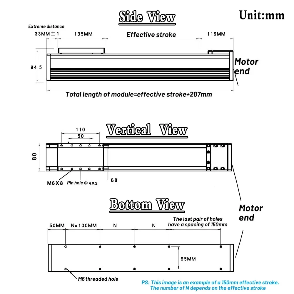 80mm Wide Fully Enclosed Sliding Table 90kg Load High Precision Linear Rail Guide SFU1605/1610 Repeated Accuracy ±0.02mm