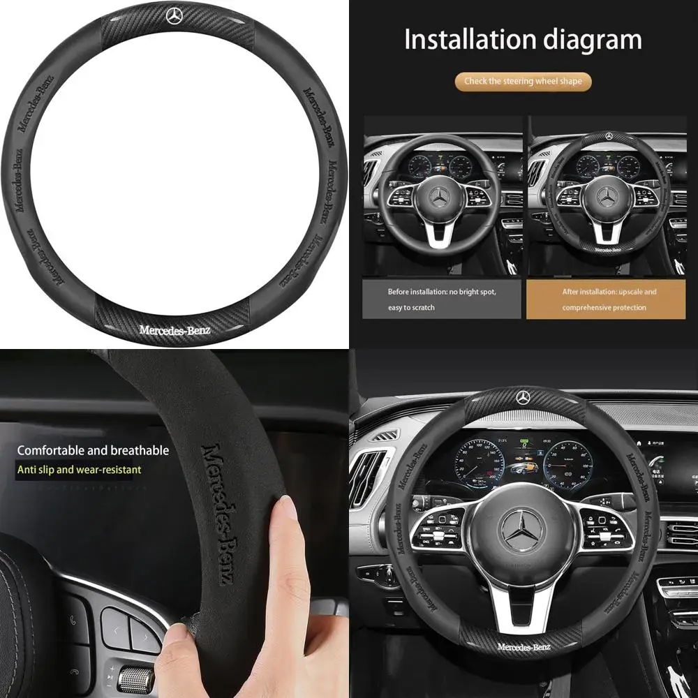 

New Pattern fit benCarbon Fiber Car Steering Wheel Cover Custom-Fit - Anti-Slip, Segmented Steering Wheel Protector Fit Ben Acce