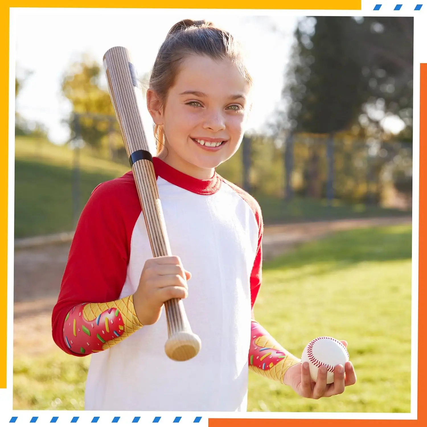 Youth/Adult Ice Cream Baseball Arm Sleeves - usage example