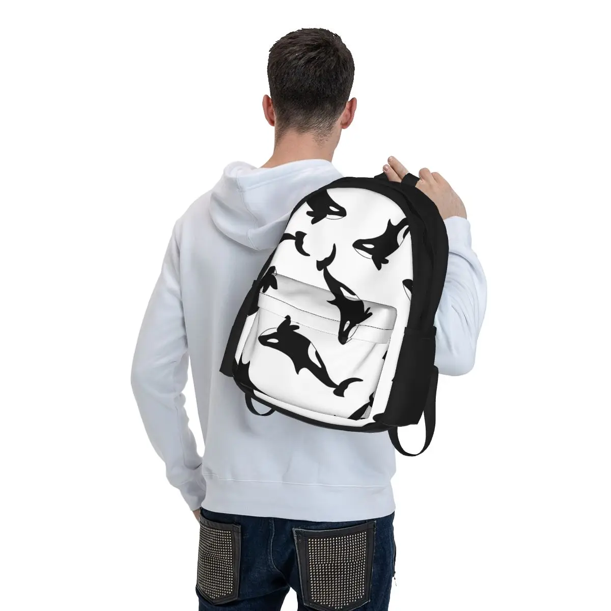 Orca Killer Whale zaini ragazzi ragazze Bookbag studenti borse da scuola Cartoon Kids zaino da viaggio zaino a tracolla