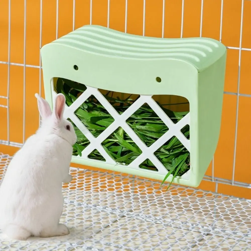 

Practical Hanging Rabbit Hay Feeder Fixed Anti-tipping Bunny Food Feeder with Lid Large Capacity Grass Feeder Grass Rack