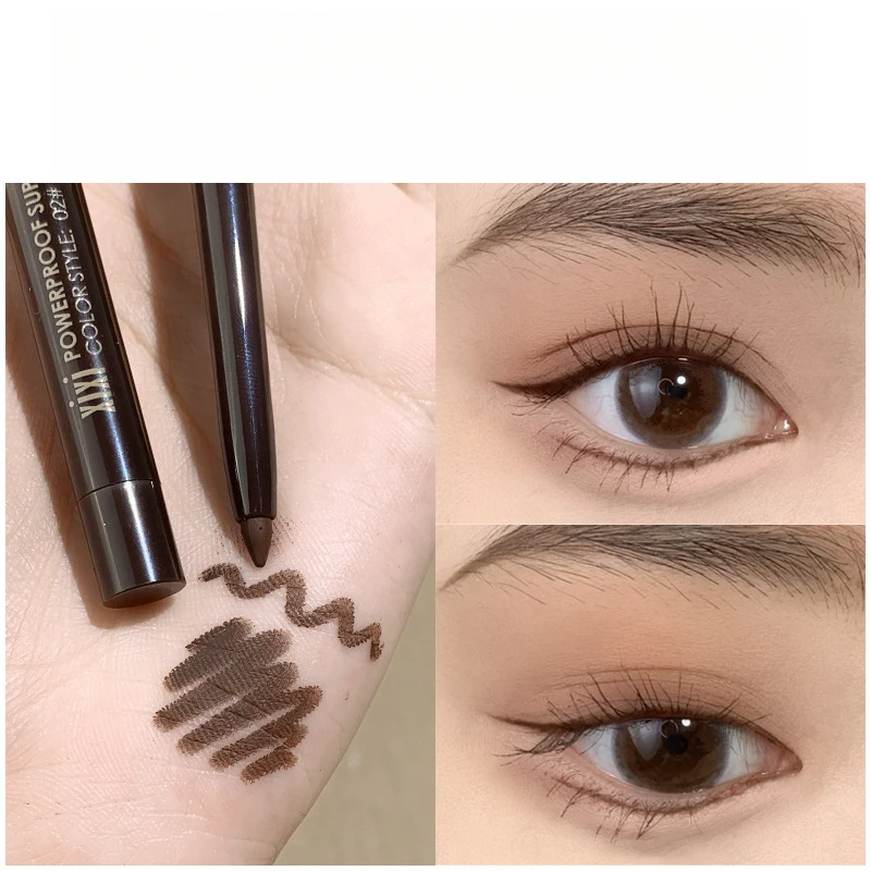 5 ألوان كحل قلم مقاوم للماء طويل الأمد ظلال العيون القلم البني لا لطخة التجفيف السريع للتدوير كحل عصا