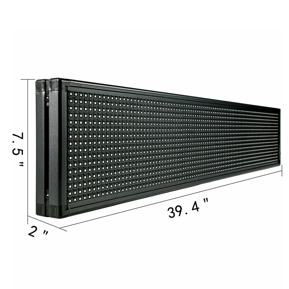 100,08 x 19,05 cm LED-Schild Scrolling Message Display Board RGB 7-Farben programmierbare Platine für kommerzielle Werbeparty