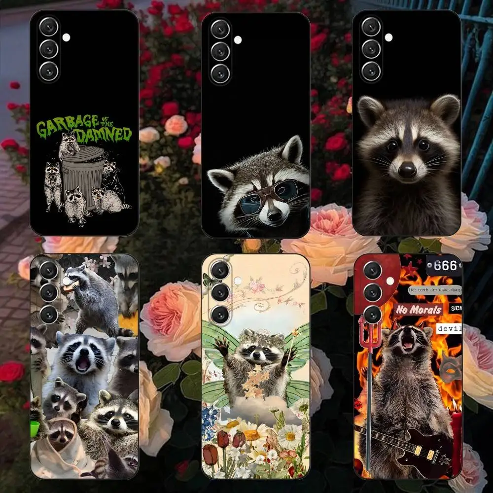 

Cute Raccoon Phone Case Phone Case For Samsung Galaxy A13,A21s,A22,A31,A32,A52,A53,A71,A80, Soft Black Shell