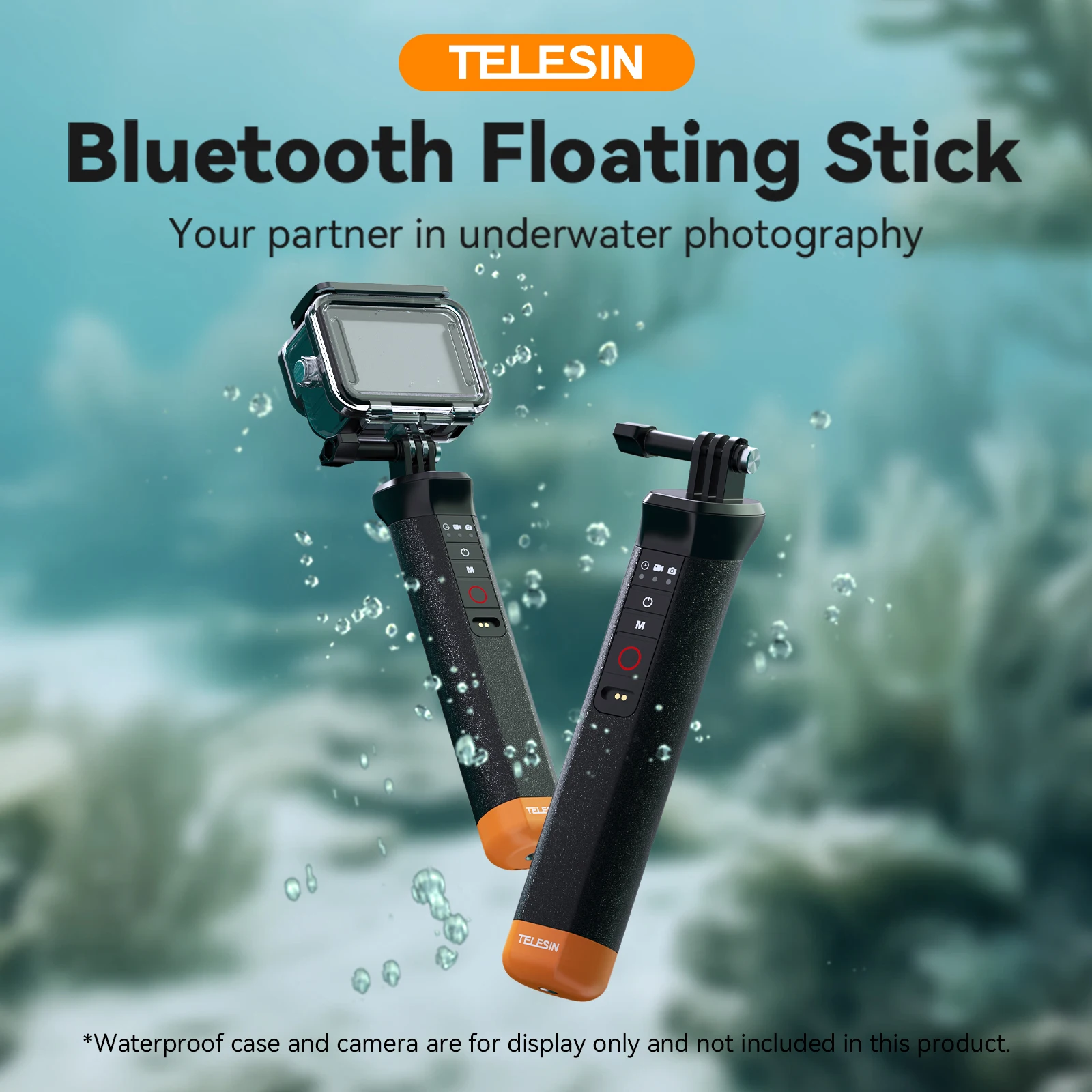 TELESIN Buoyancy Bar Selfie Stick Waterproof Selfie Stick With Hand Strap Wireless Remote Control For Gopro Hero 9 10 11 12 13