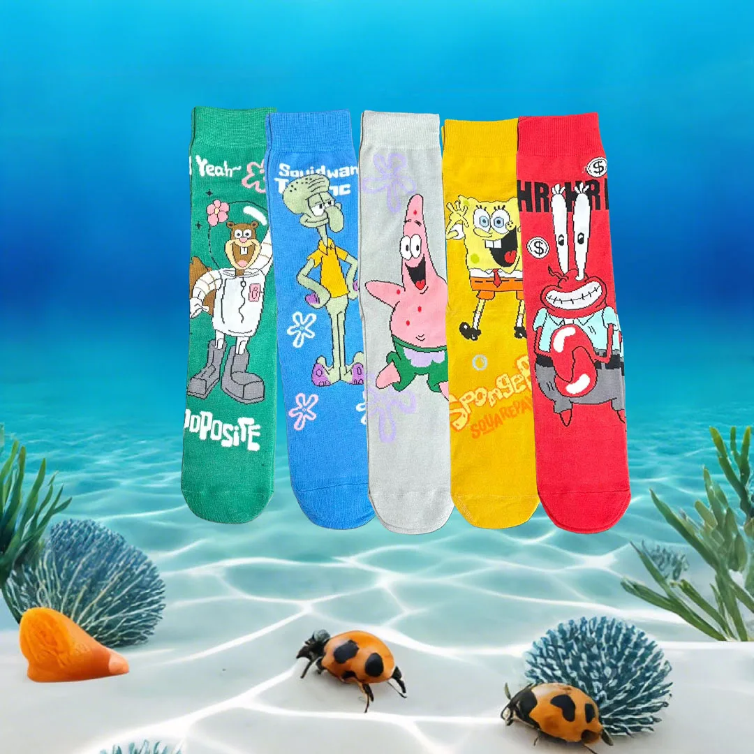 1/5 Par Ślicznych, Dzianinowych Podkolanówek z Motywami z Bajek dla Kobiet i Mężczyzn