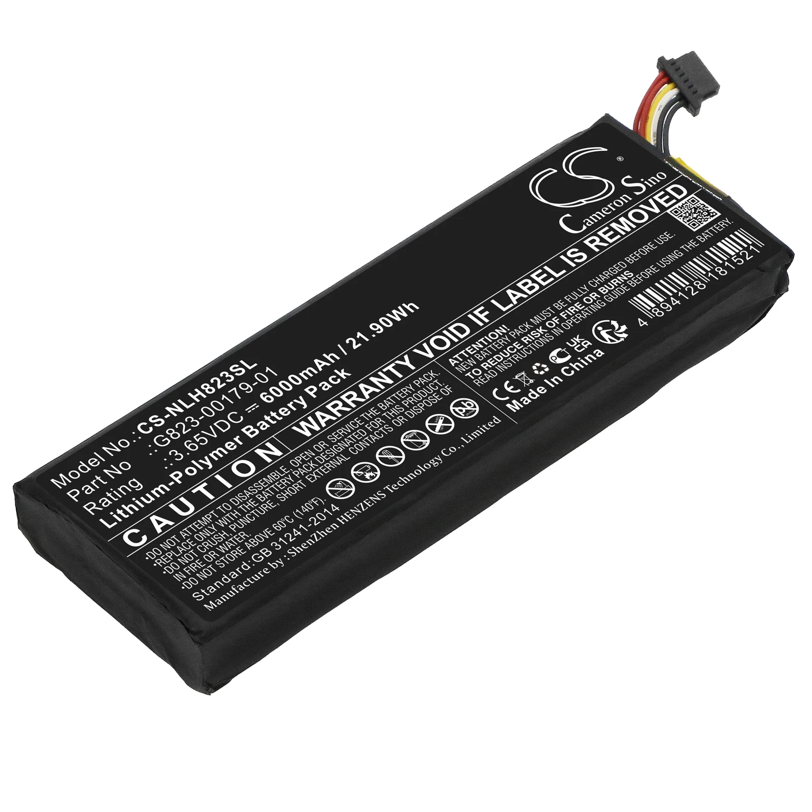 Cameron Sino 6000mAh Home Security Camera Battery G823-00179-01 for Nest Doorbell, GQ STYLE AC