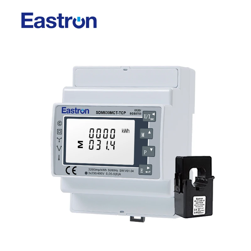 Eastron SDM630MCT-TCP Ethernet TCP SCADA System Multi-measurement Energy Meter Three Phase Din Rail Smart Power Meter