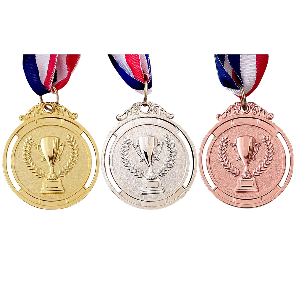 3Pcs Gold Silver Bronze Medal Set Award Medals 2 Inch Class Rewards Zinc Alloy Competition Awards for Competitions Party