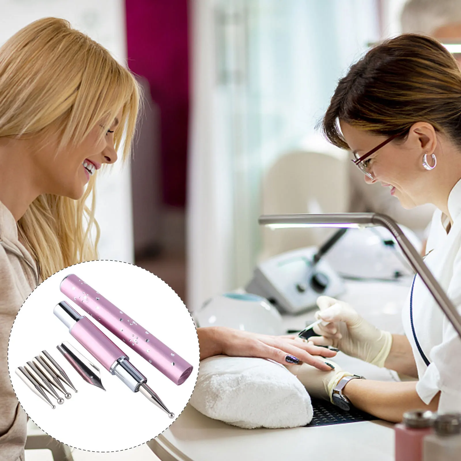 

FRCOLOR 1 Set Nail Art Pen with Stainless Steel Brush Paint Marker Replacement Tips Design Tools Accessories