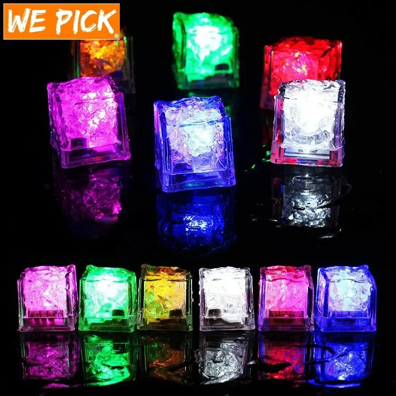 10PCS  Luminous LED Ice Cubes Kids Fun Water Toy Glowing Party Festival Bar Wine Glass Decoration Supplies Children's Bath TOYS