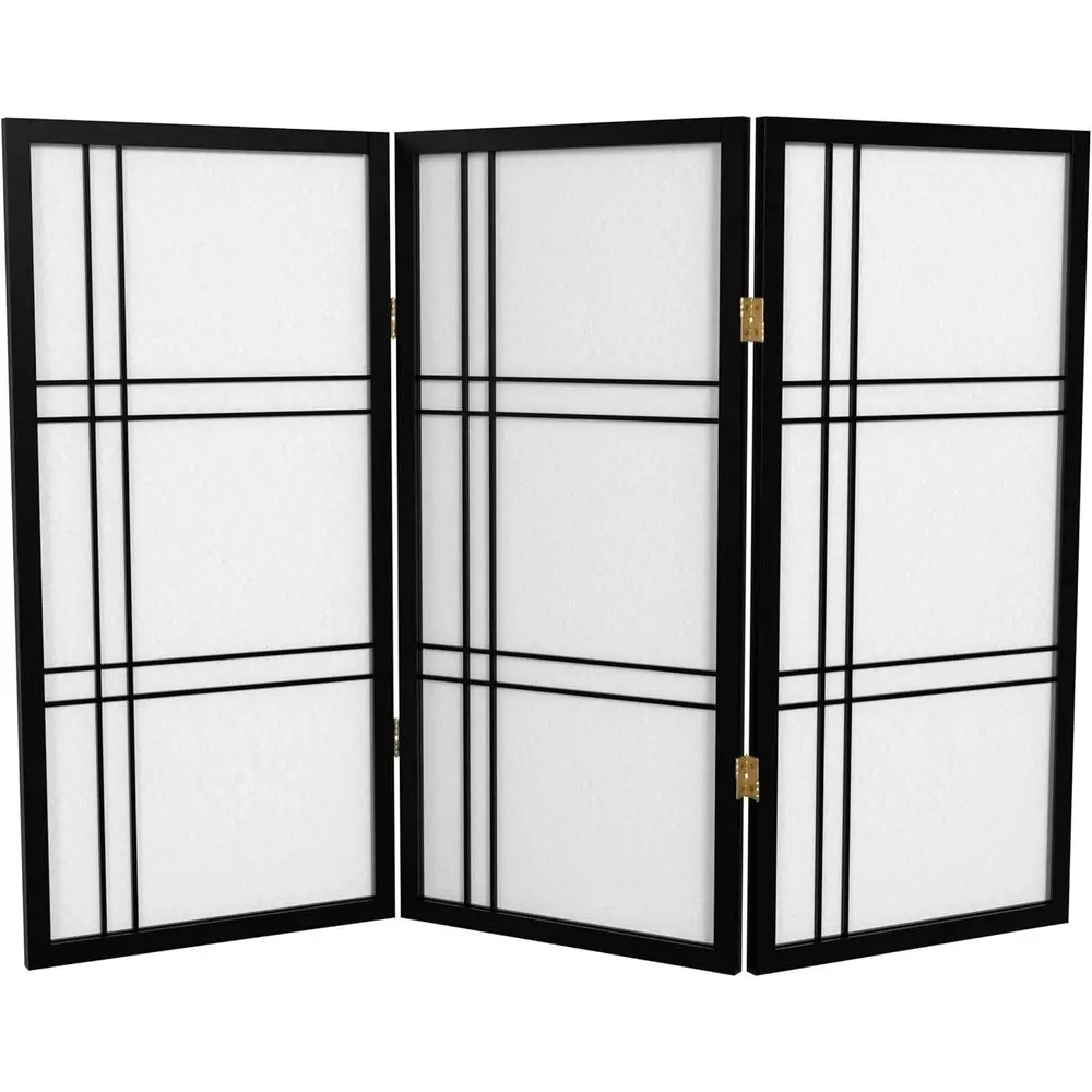 

3 t. Короткие двойные панели Shoji Sn - черные - 3 штуки