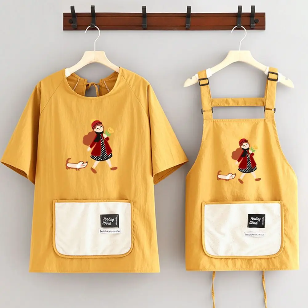 

Прочный кухонный фартук с короткими рукавами/без рукавов, противообрастающий водонепроницаемый кухонный халат, дышащий фартук шеф-повара для домашней кухни