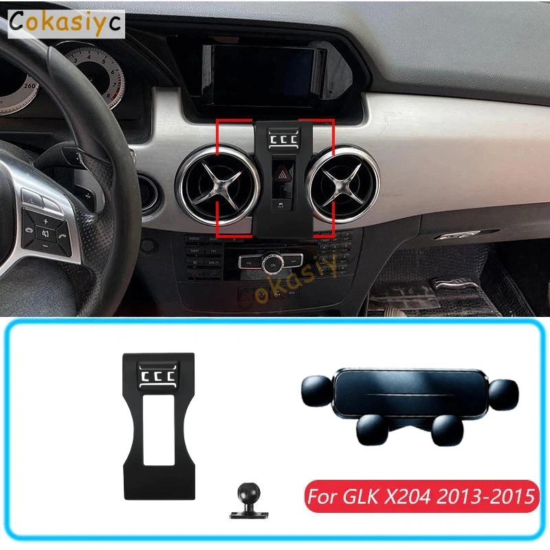 Car Phone Holder For Mercedes Benz GLK X204 2013-2015 Gravity Stand Mount Support Horizontal GPS Mobile Bracket Accessories