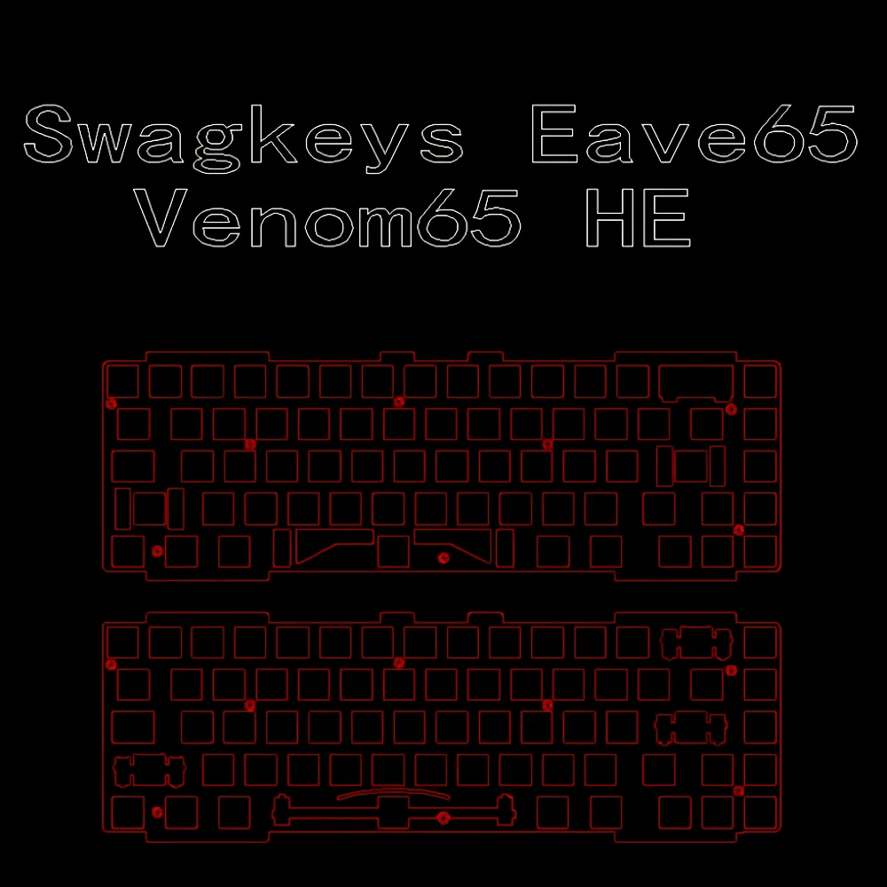 Swagkeys Eave65 Venom65 HE Keyboard Positioning Plate Customized PP POM PEI FR4 CF PCB Stab for Mechanical Keyboard Accessories