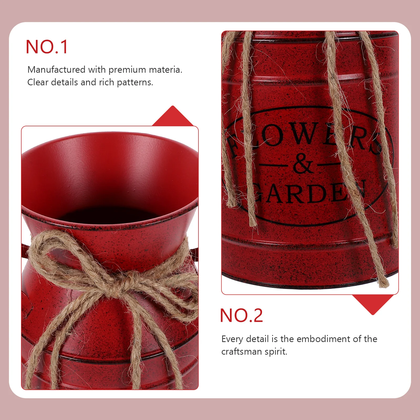 

Vintage Rustic Iron Vase Metal Flower Pot Decorative Planter for Home Garden Office Dried Fresh Floral Arrangement Stable Bottom