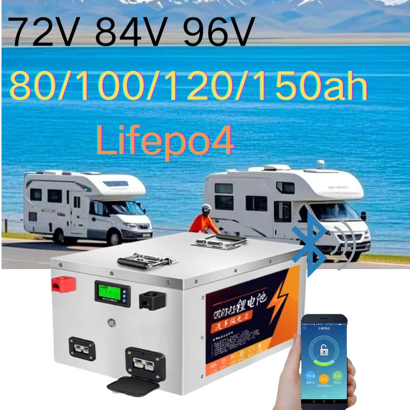 

LIFEPO4 аккумулятор 72 В 84 В 96 В 100 Ач 110 Ач 120 Ач 125 Ач 130 Ач железо-фосфатный аккумулятор с BMS для EV RV AGV Golf Cart