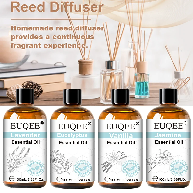 Essential Oil 100ml with Dropper Lavender Vanilla Essence Oil for Diffuser Sandalwood Bergamot Lemongrass Fragrance Oil Gift