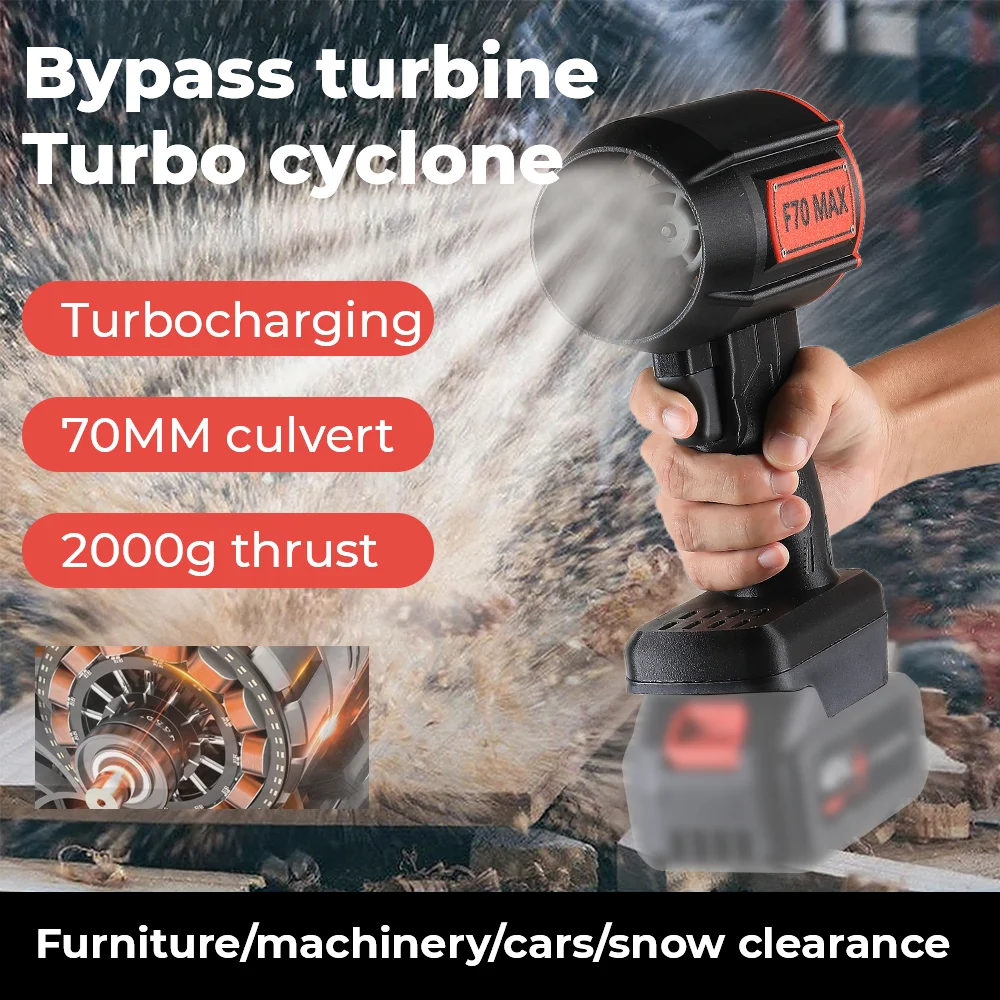 

Turbo Jet Fan 70mm High Speed Brushless Motor 2000g Thrust Violent Fan Air Blower for Makita,Dewalts,Milwaukee 18-24V Batteries