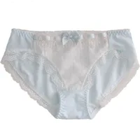 Embroidery Lace Princess Underwear Cute Lovely Sweety Style Cotton Middle Waist Women Panties Bow Exquisite Knickers Soft Breifs