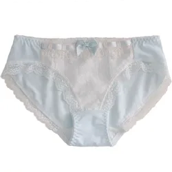 Embroidery Lace Princess Underwear Cute Lovely Sweety Style Cotton Middle Waist Women Panties Bow Exquisite Knickers Soft Breifs
