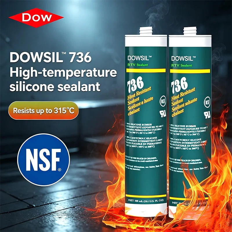 Dow Corning DOWSIL 736 High Temperature Sealant Heat Resistant Silicone Rubber Red 300 mL