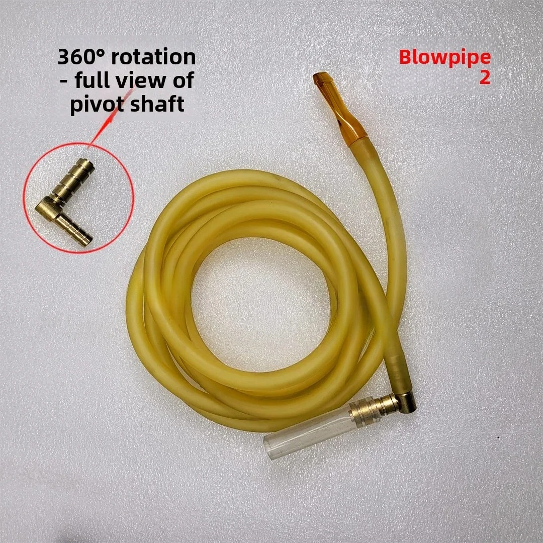 Lamp worker blowing hose, thermoplastic glass tube, glass tube, blowing nozzle