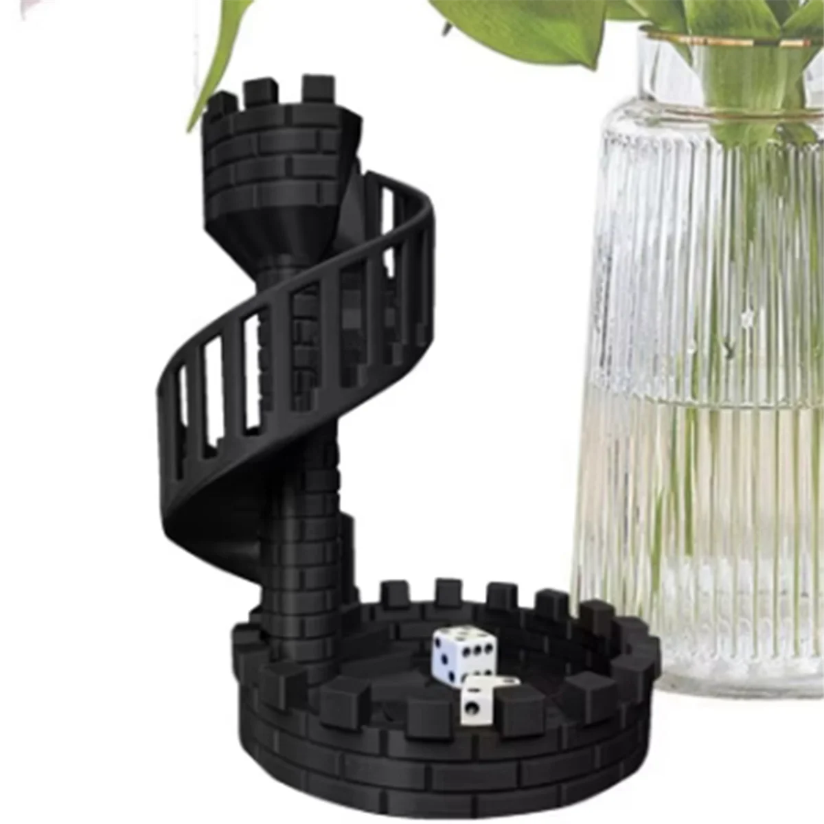 B52C Dice Castle Tower Dice Tower Castle Stairs for Desktop Tower Ornaments Ancient Roman Castle Theme Dice Rolling Tower C