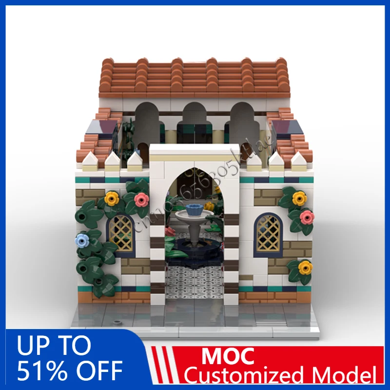 1156 pezzi scena di strada moderno giardino orientale MOC personalizza blocchi modulari educativi creativi regali giocattolo per le vacanze fai da te