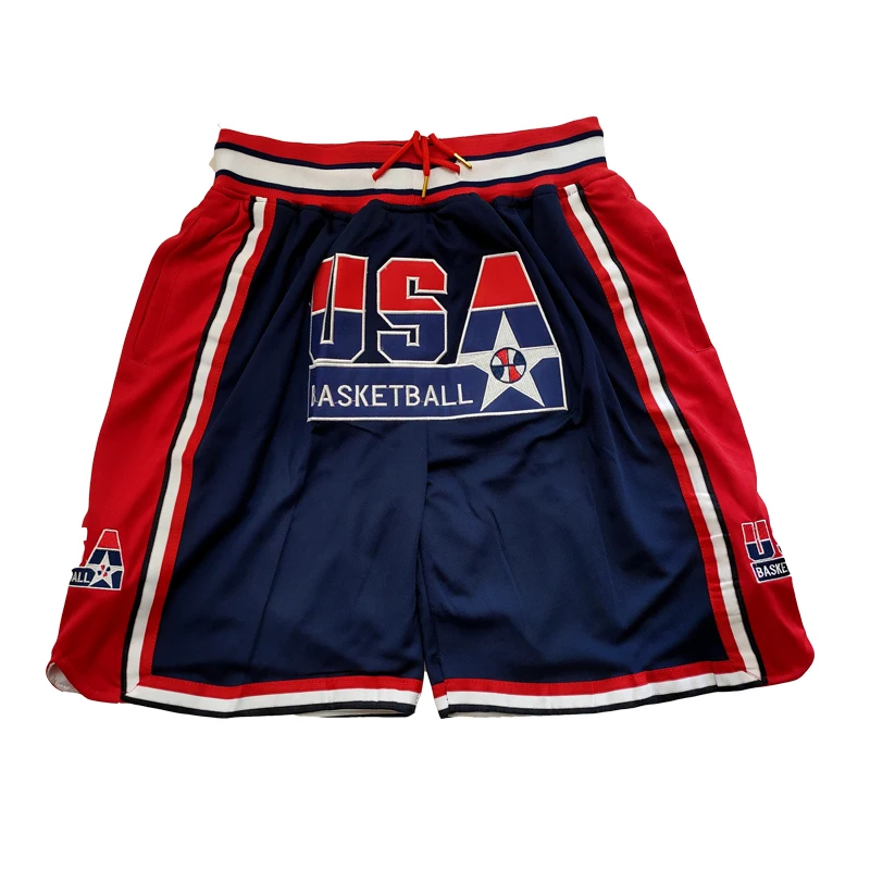 Basketball Shorts 1992 American Four Outdoor Sports Beach Pants Ventilated White Comfortable Refreshing Quick-drying Shorts