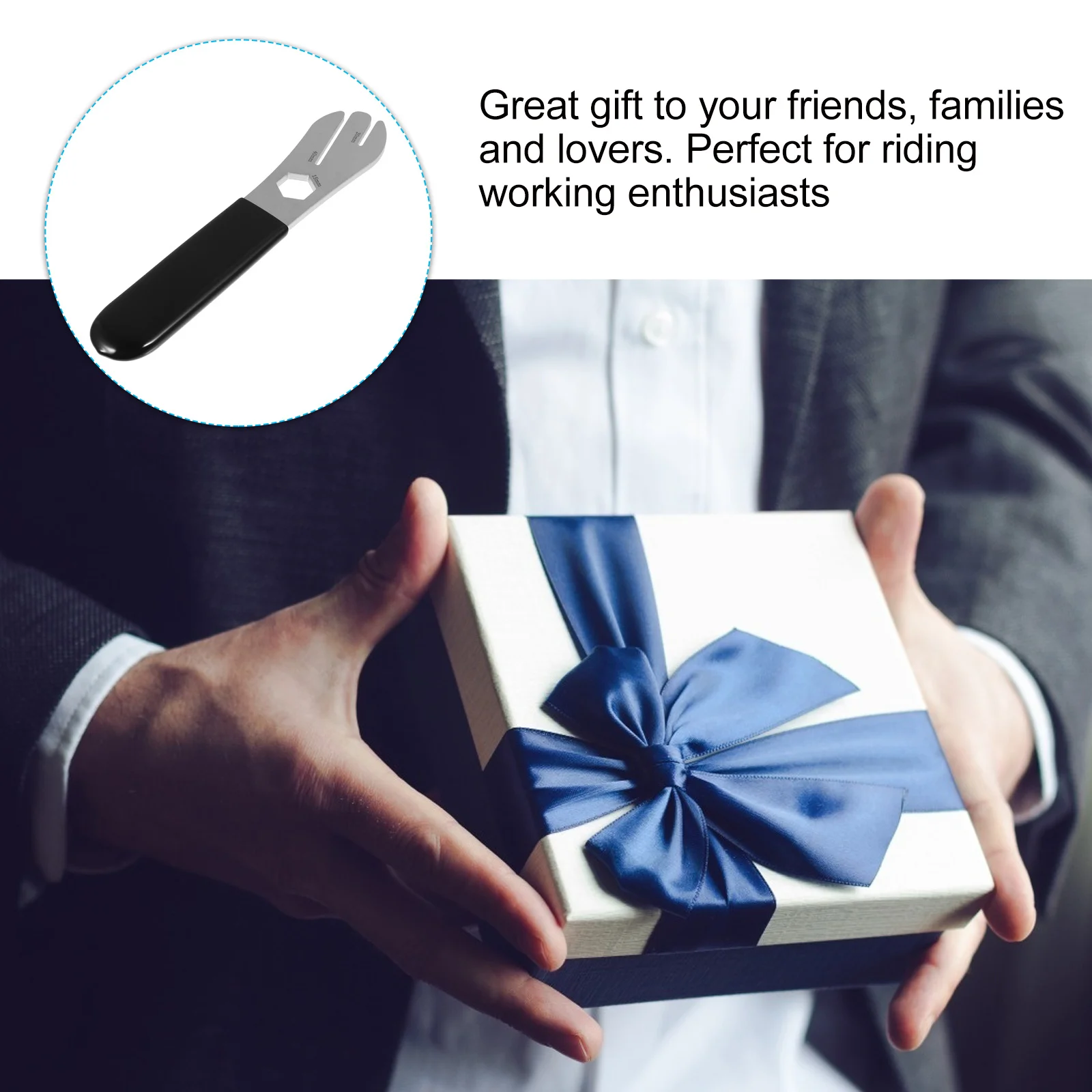 

Stainless Steel Disc Brake Wrench Adjustable Bike Tool Strong Clamping Property Comfortable Grip Practical Gift Enthusiasts