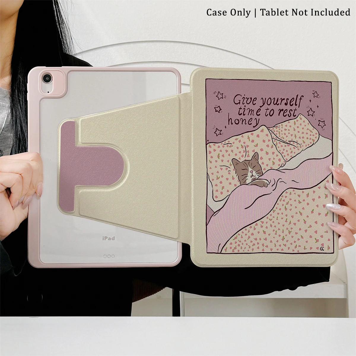 

360 ° Вращающийся складной чехол для легкой защиты вашей подушечки: совместим с iPad Air 6, Air 5,4,10,2024, air m3/a16 2025