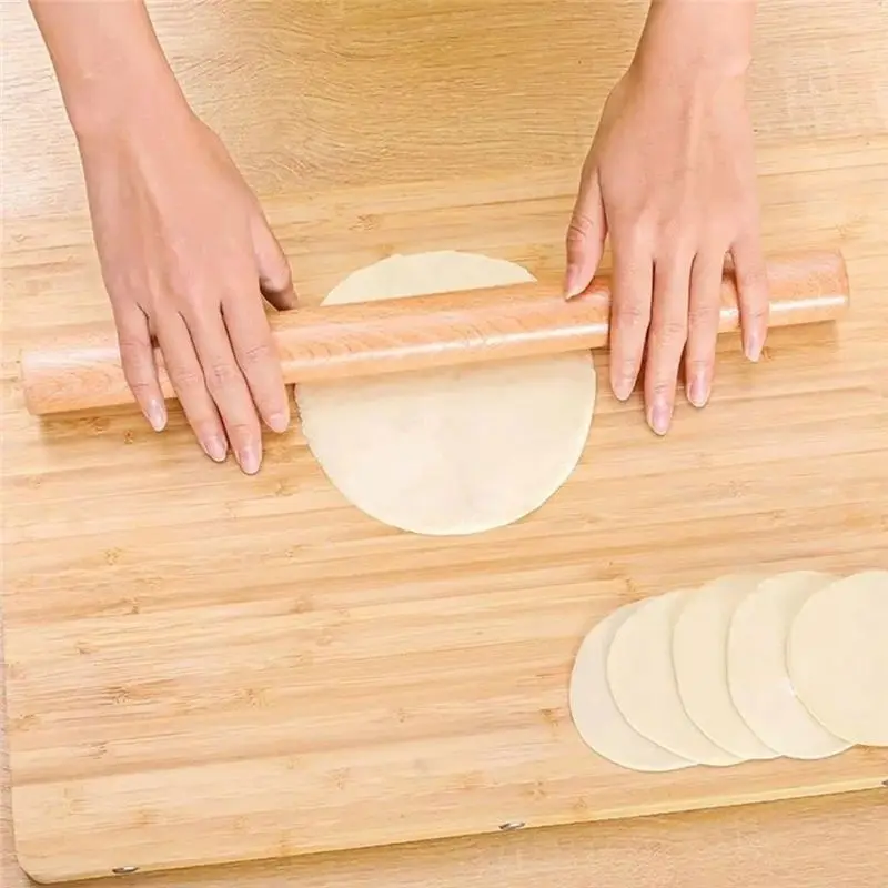 ABUN Household Rolling Pin 25 30 50CM 3-Pack Solid Wood Wooden Rolling Pin for Dough Baking Pizza Dumpling Kitchen Utensil