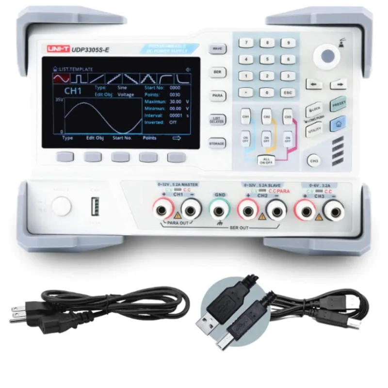 UDP3305S-E مصدر طاقة مختبر DC خطي قابل للبرمجة مع 4، دقة إعداد الجهد الحالي