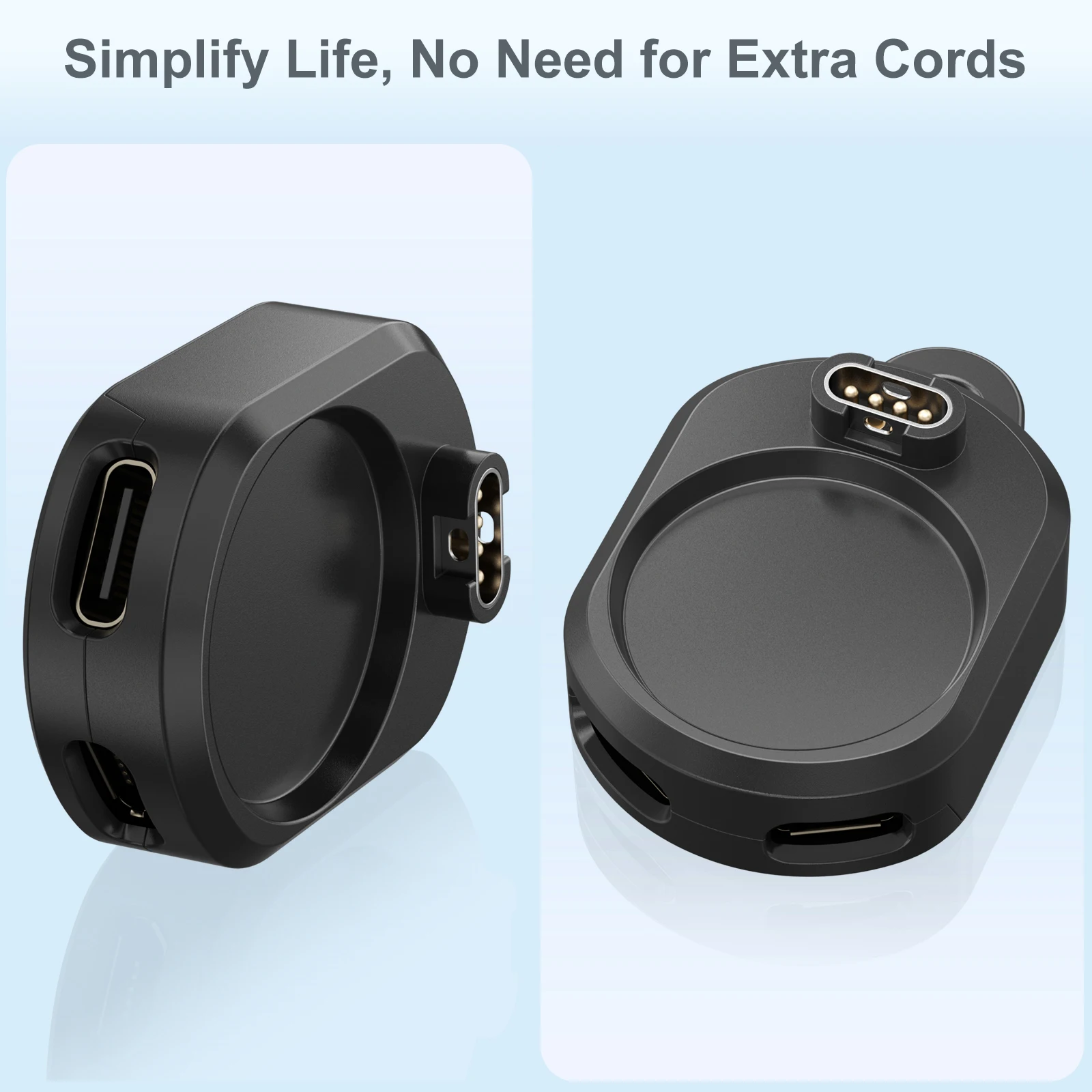 2-in-1 Typ-C/Micro-USB Ladeadapter für Garmin Fenix 8 7 7X 6 6S 5 5X Venu 2S Vivoactive 3 4 Uhr-Ladestation Konverter