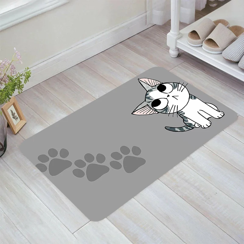 Cartoon Cute Cat Pattern Floor Mat Balcony Living Room Carpets Carpet Entrance of House Rugs Kitchen Rug Home Foot Doormat Door