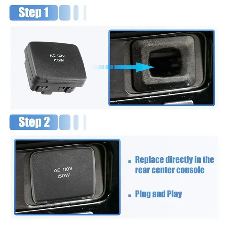 M45K-Rear Center Console Power Outlet Plug 110V 150W USB Outlet Socket For Ford F-250 F-350 Super Duty BC3Z-19N236-A