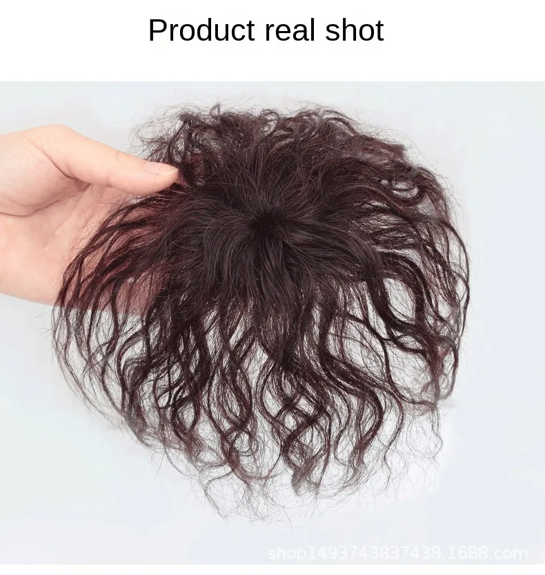 آلية الشعر البشري 6X6 سم قطعة شعر مجعد خفيفة الوزن قابلة للتنفس إصلاح الشعر القبعات العالية للنساء حجم الشعر زيادة سريع