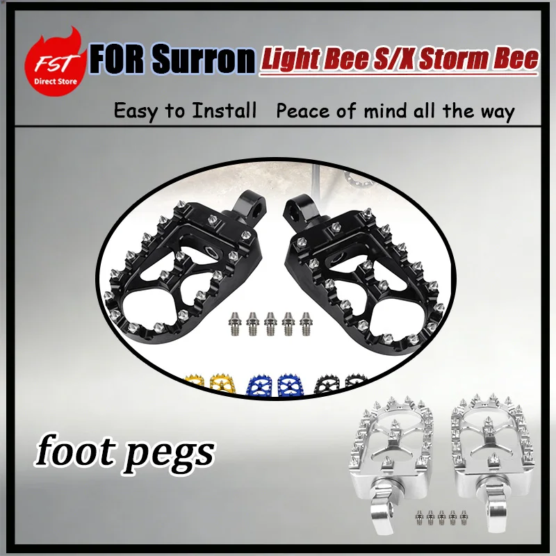 For Surron Light Bee S/X Storm Bee Widened Anti-slip Footpeg Assembly Expands Foot Support Area Relieving Foot Soreness