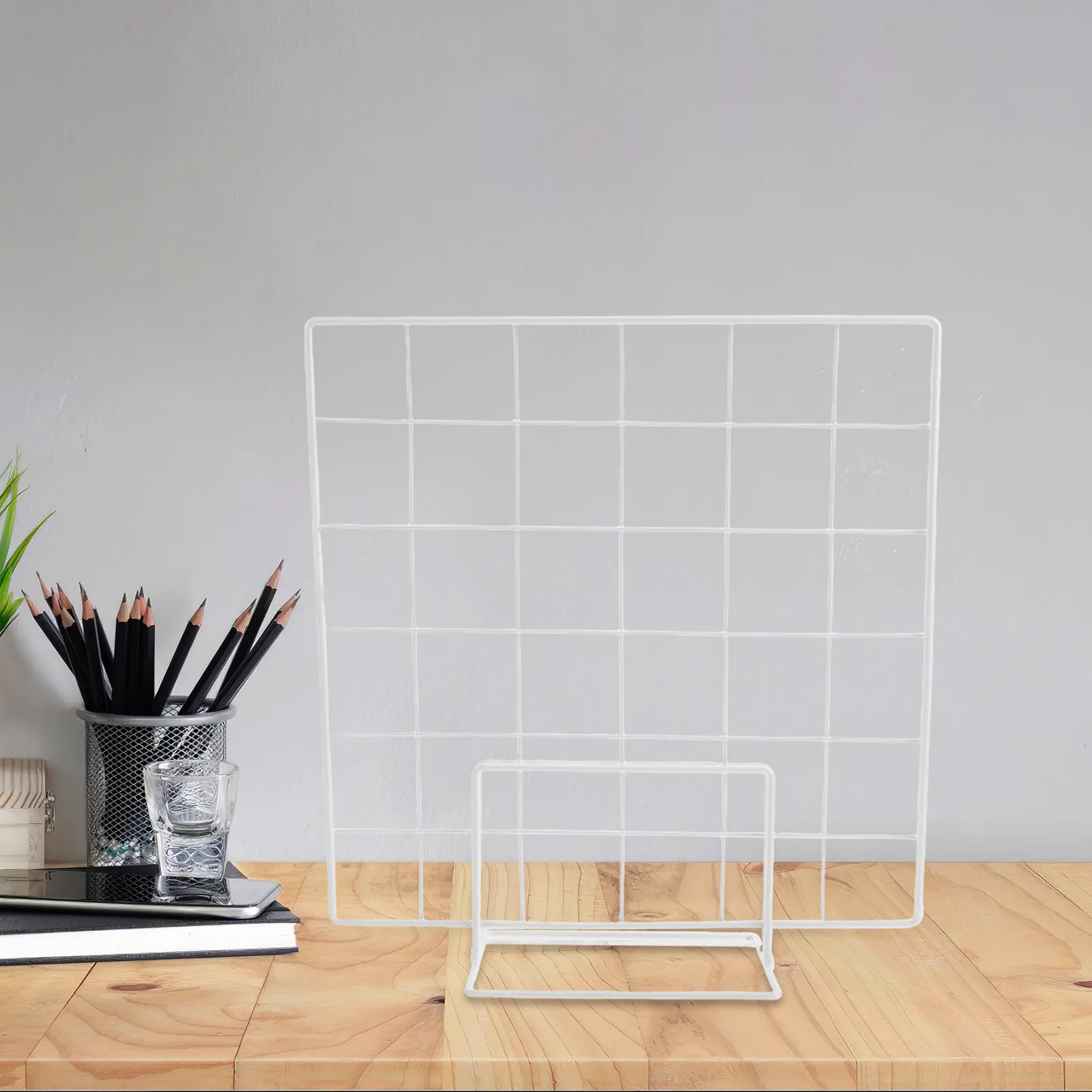 Wire Grid Display Rack Versatile Minimalist Style for Kindergarten Art Area Photo Hanging Jewelry Organizer Paint Drying Rack