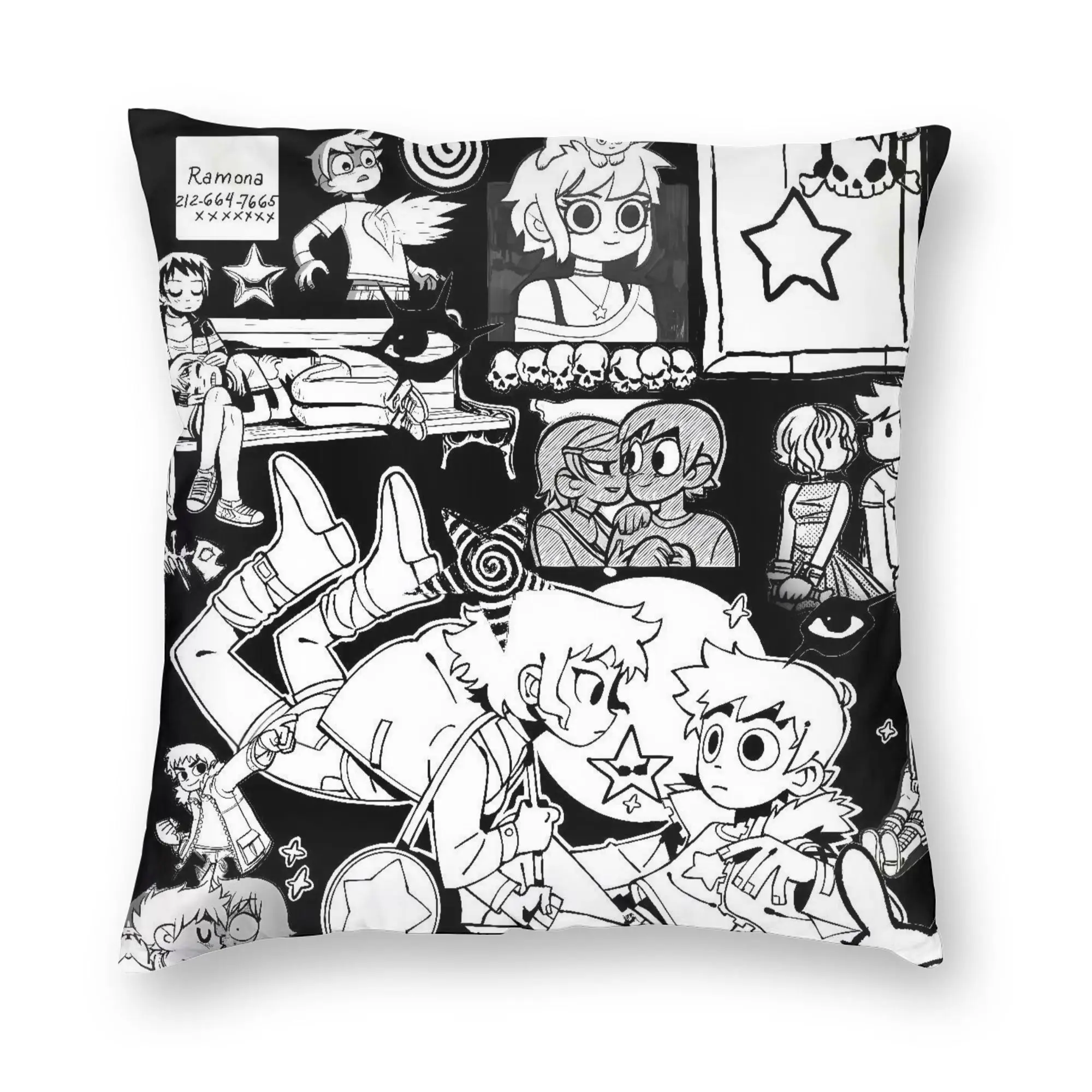 Scott Pilgrim Manga Sketch Pillow Case  Vintage Pillow Cover Comfy Pillowcases For Sofa Car Home Decor