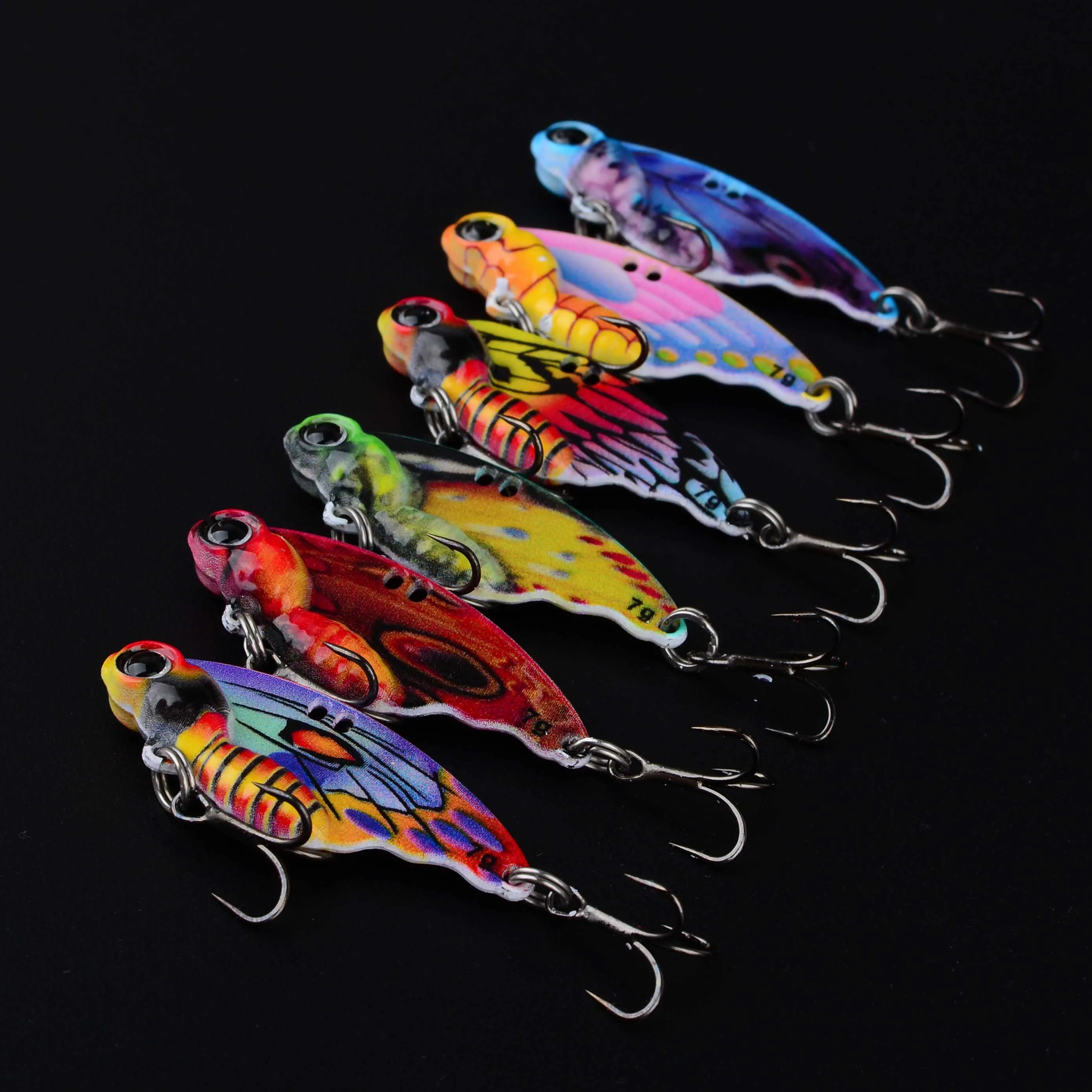 جديد 6 قطعة VIB ملعقة الطعم البعيد الصب الصيد إغراء محاكاة فراشة غرق VIB إغراء الطعم الاصطناعي ل باس بايك سمك السلمون المرقط Pesca