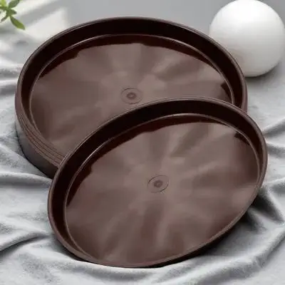5 vassoi per vasi per piante in plastica, piattini rotondi per vasi da fiori, per interni ed esterni, riutilizzabili, resistenti al giardino, con bordo rialzato