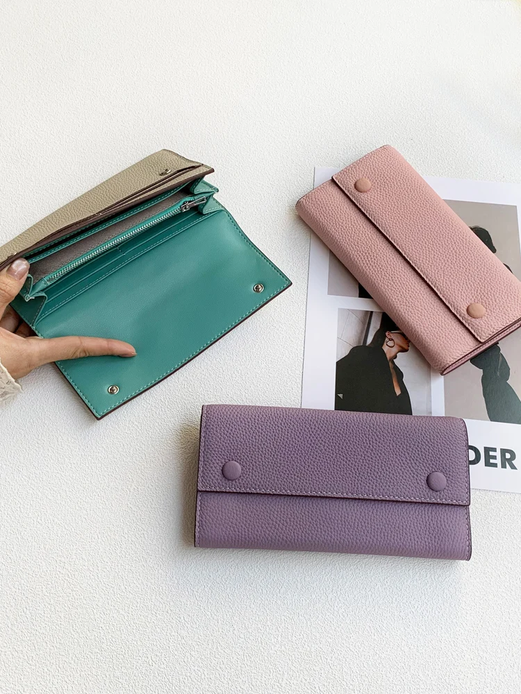 女性向け-大容量-ファッション携帯財布-多カードスロット-ハンドバッグ-レザー-クラッチバッグ-スタイリッシュな感覚