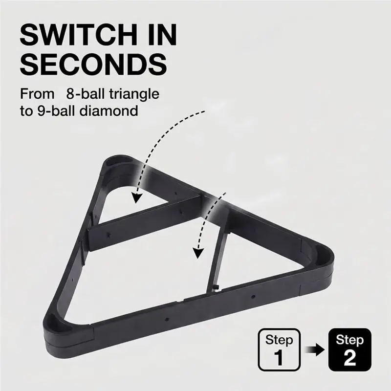 A79E-Pool Triangle Rack Plastic Billiard Ball Rack Set Multi Functional Pool Rack Pool Table Accessories