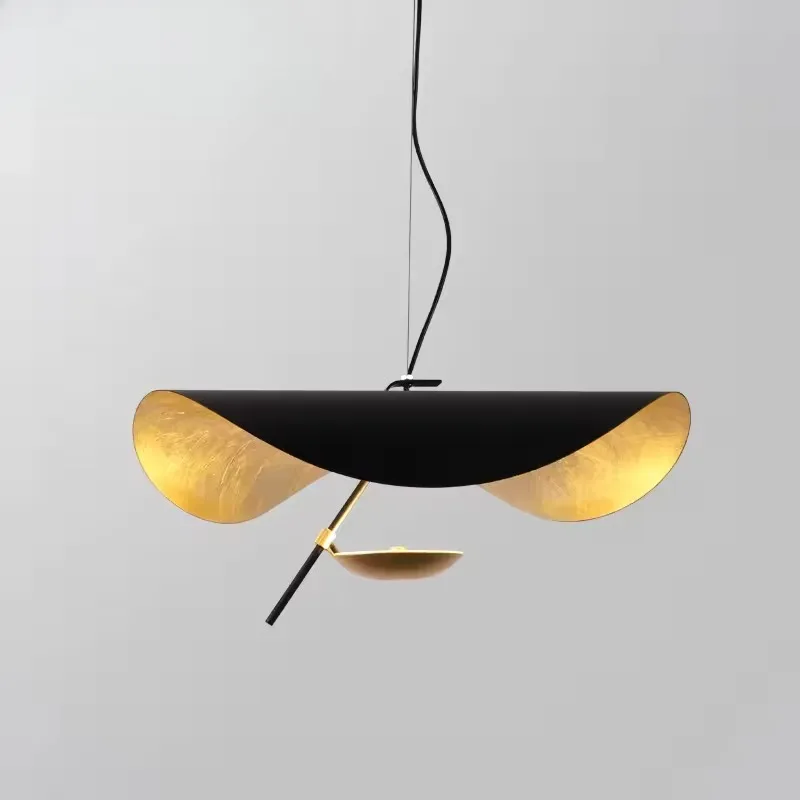 

Modern minimalist industrial curved chandelier LED used for living room, dining room, art hat, interior decoration lighting