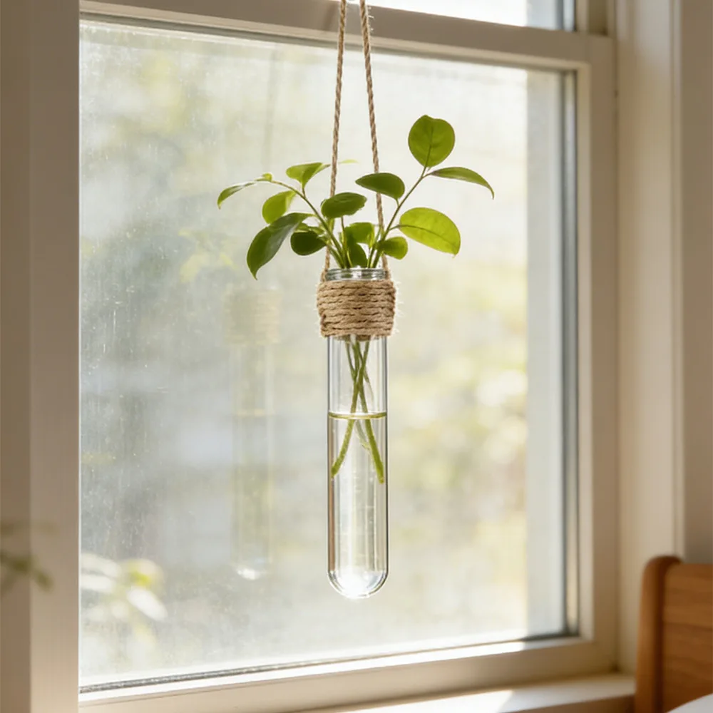 Hydroponic Flower Vase Wall-Mounted Test-Tube Vase Hydroponics Home Office Decor Air Plant Holder Home Garden Decor - view 4