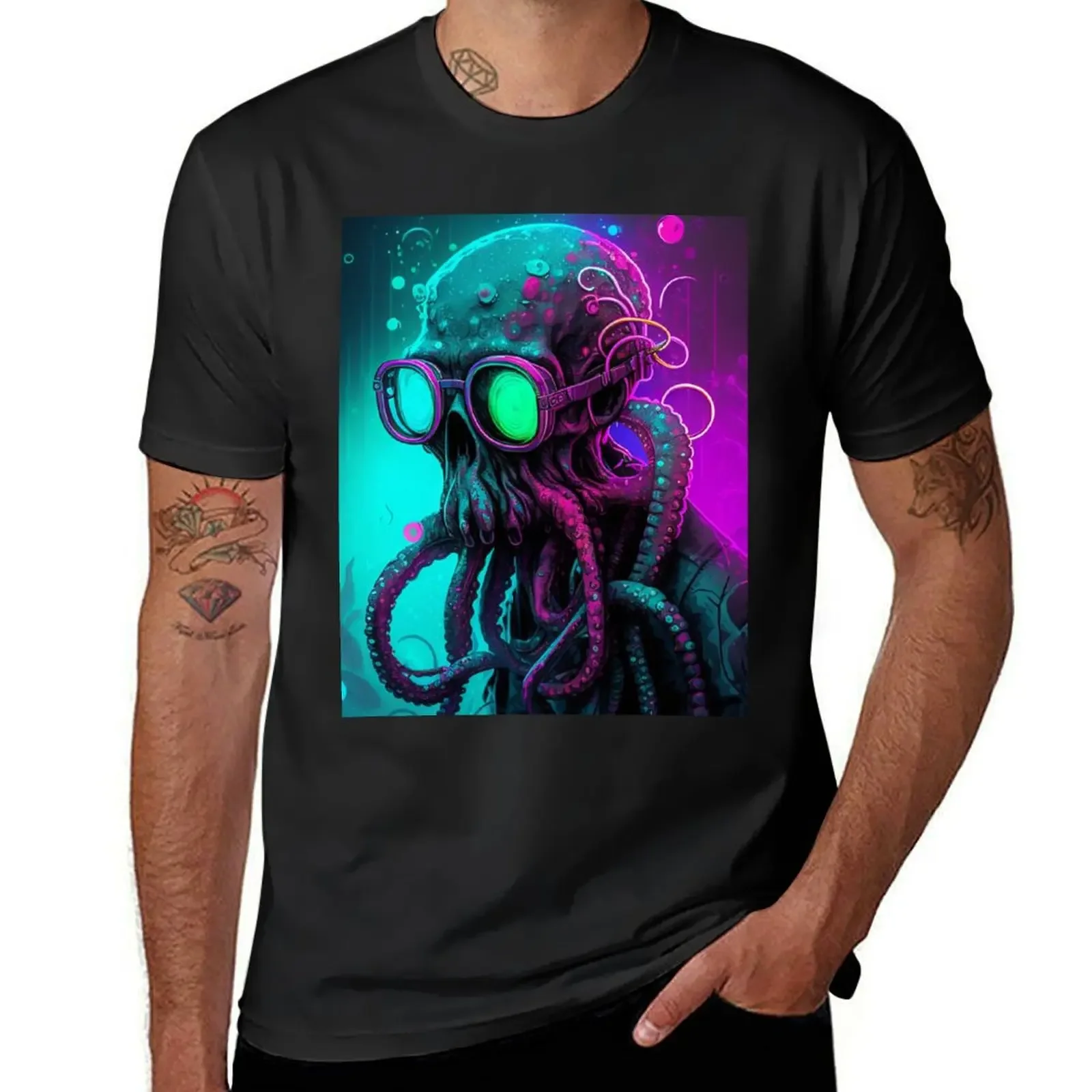 Octopus Neon Vaporwave Urbanstyle T-Shirt aesthetic clothes plus size clothes vintage anime shirt mens t shirt graphic